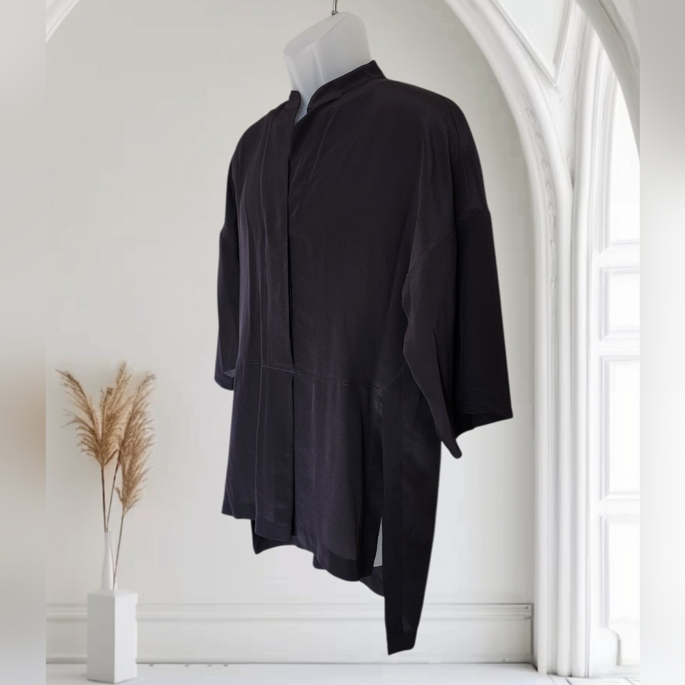 J. Crew Tunic 100% Silk Classic Black  Size S - Picture 11 of 15